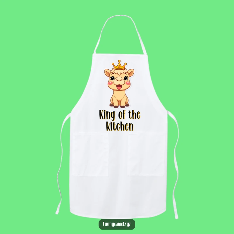 Funny Camel Crown Apron - Humorous Attire for Royal Chefs