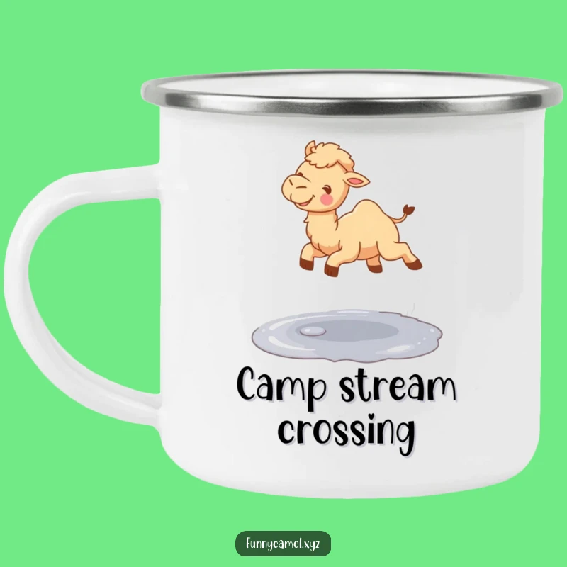 Funny Jumping Camel Enamel Mug, Durable & Cheerful for Outdoor Fun