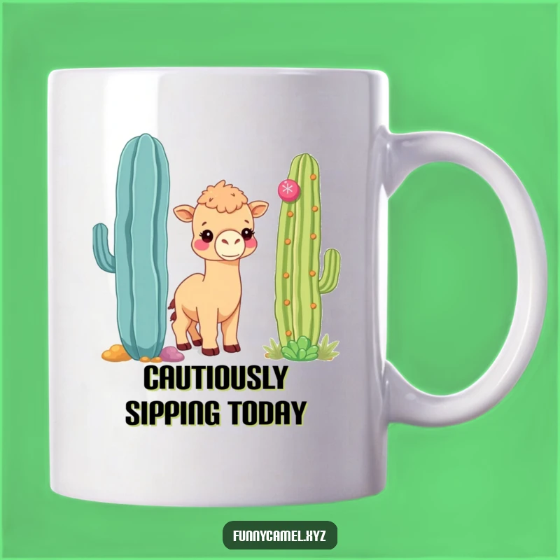 Funny Shy Camel Mug, Adorable Desert Peek for Coffee Lovers