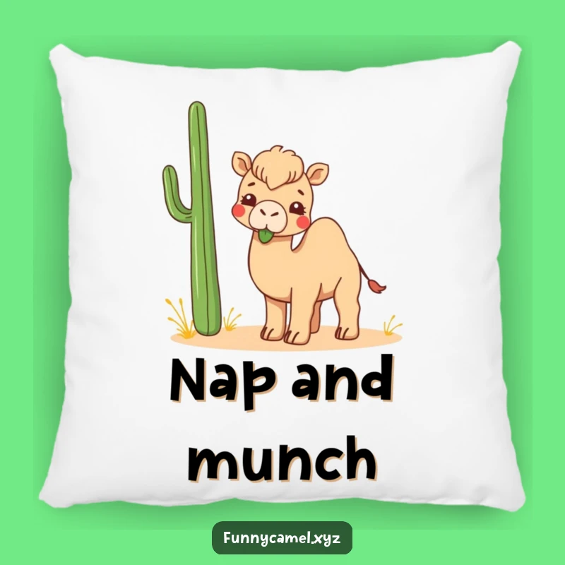 Cozy Funny Kawaii Camel Pillow: Playful Plant Design, Perfect Funny Gift