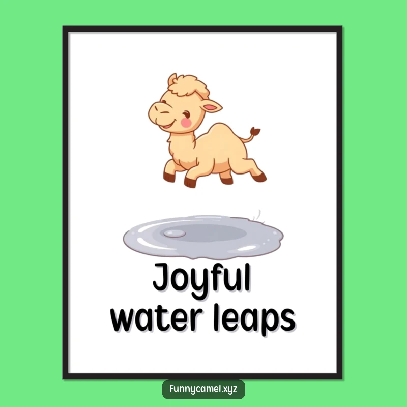 Funny Jumping Camel Digital Art Print, Instant Download for Joyful Decor