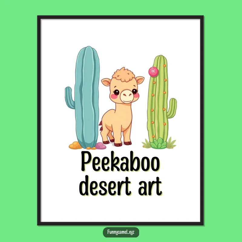 Funny Shy Camel Digital Art Print, Instant Download for Gentle Decor