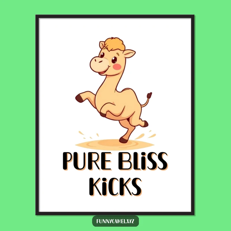 Funny Kawaii Camel Desert Dance Digital Art: Adorable Wall Decor, Perfect Funny Gift