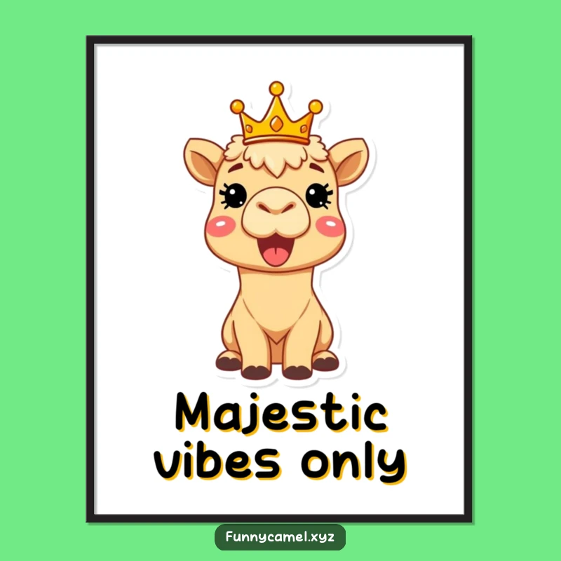 Funny Delighted Camel Poster - Cheerful Wall Art for Regal Spaces