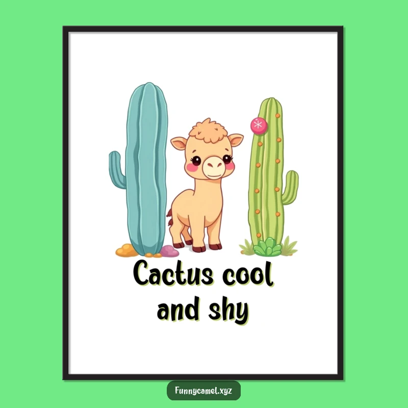Free Printable Wall Art: Shy Camel Cactus Hide, Hilarious Downloadable Decor