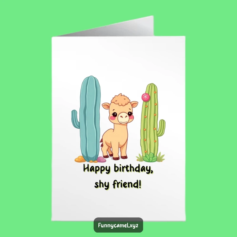 Free Printable Birthday Card: Shy Camel Peek-a-Boo, Perfect Downloadable Gift