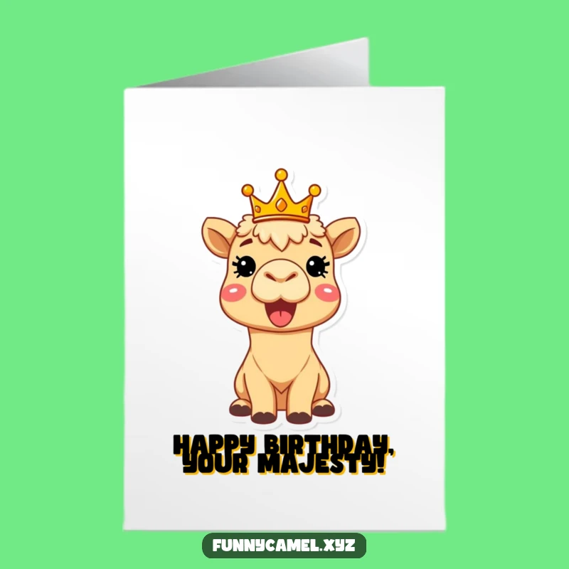 Royal Free Printable Birthday Card: Camel King - Downloadable Gift