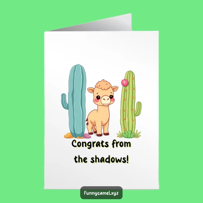 Free Printable Congrats Card: Shy Camel Cheers, Great Downloadable Gift