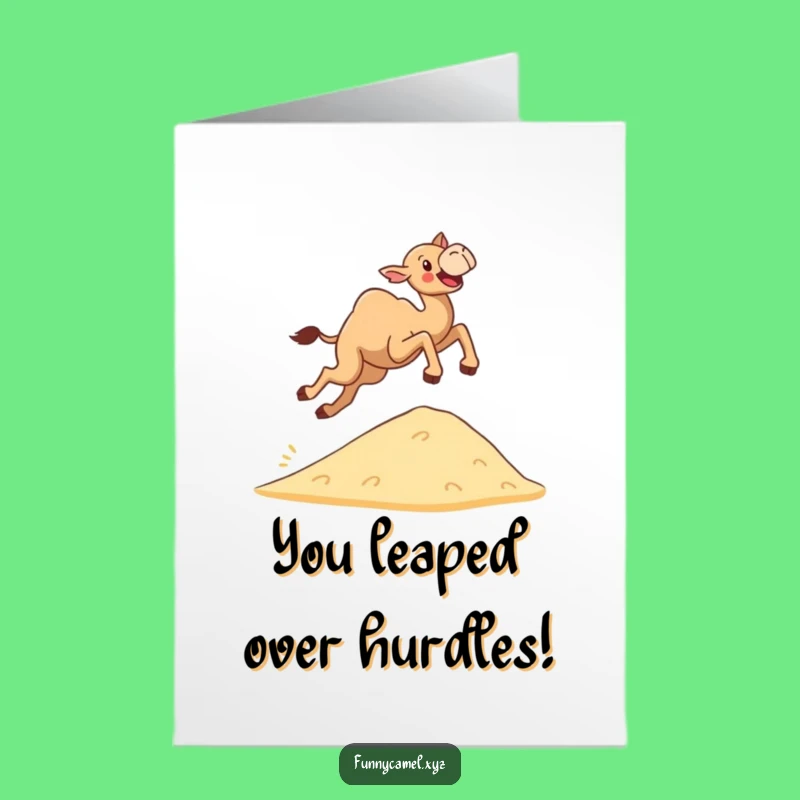 Exciting Free Printable Congrats Card: Camel Leap - Print At Home