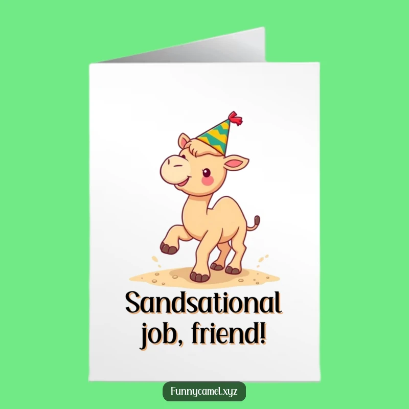 Free Printable Congrats Card: Joyful Camel Celebration, Great Downloadable Gift