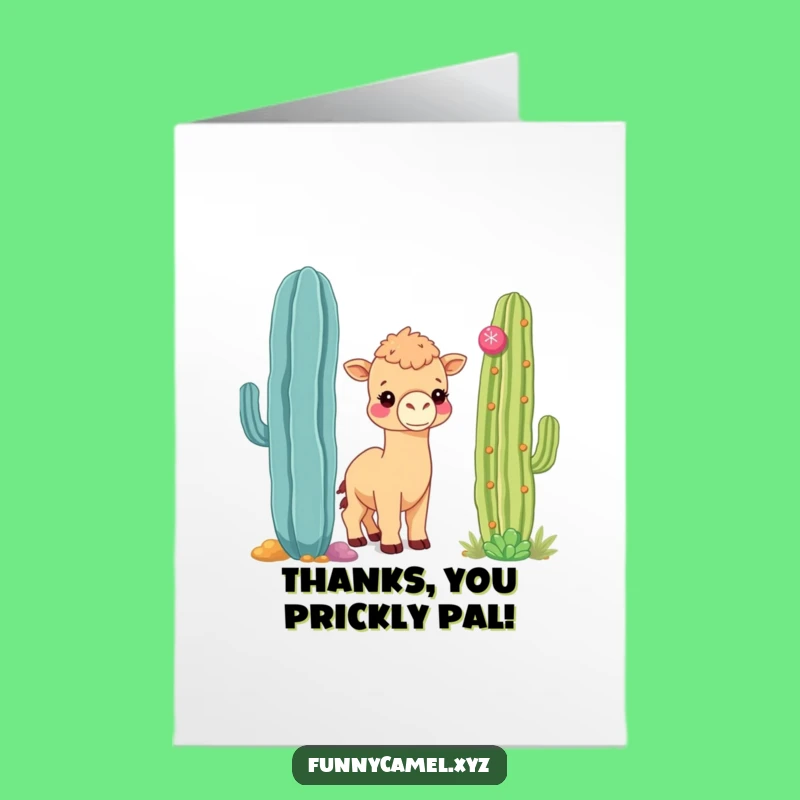 Free Printable Thank You Card: Bashful Camel Thanks, Downloadable Gift
