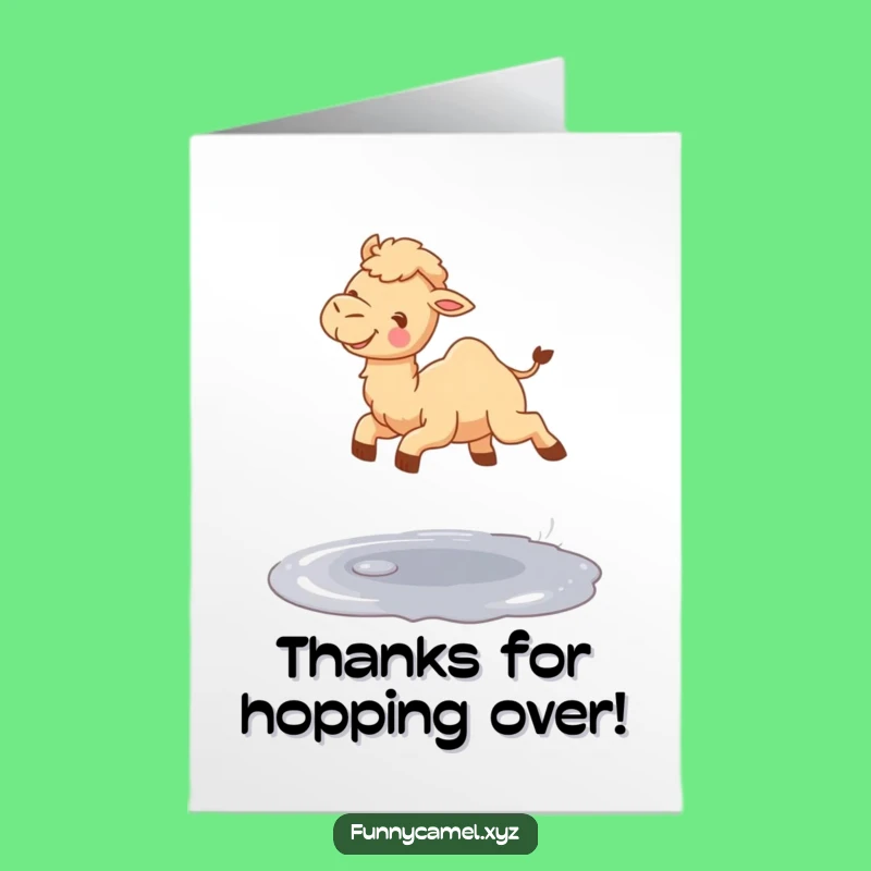 Free Printable Thank You Card: Grateful Camel Leap, Downloadable Gift
