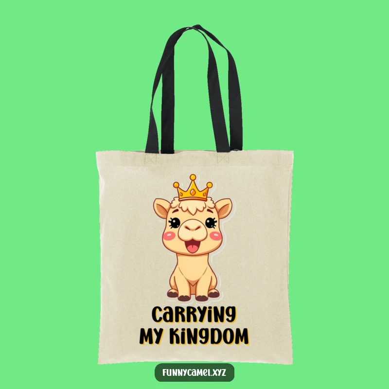 Funny Camel Crown Tote Bag - Stylish & Humorous Carry-all for Royalty