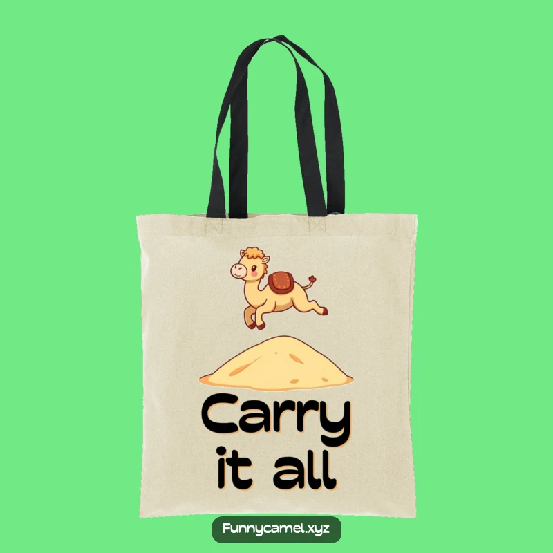 Funny Kawaii Camel Tote: Graceful Dune Jump Bag, Perfect Funny Gift